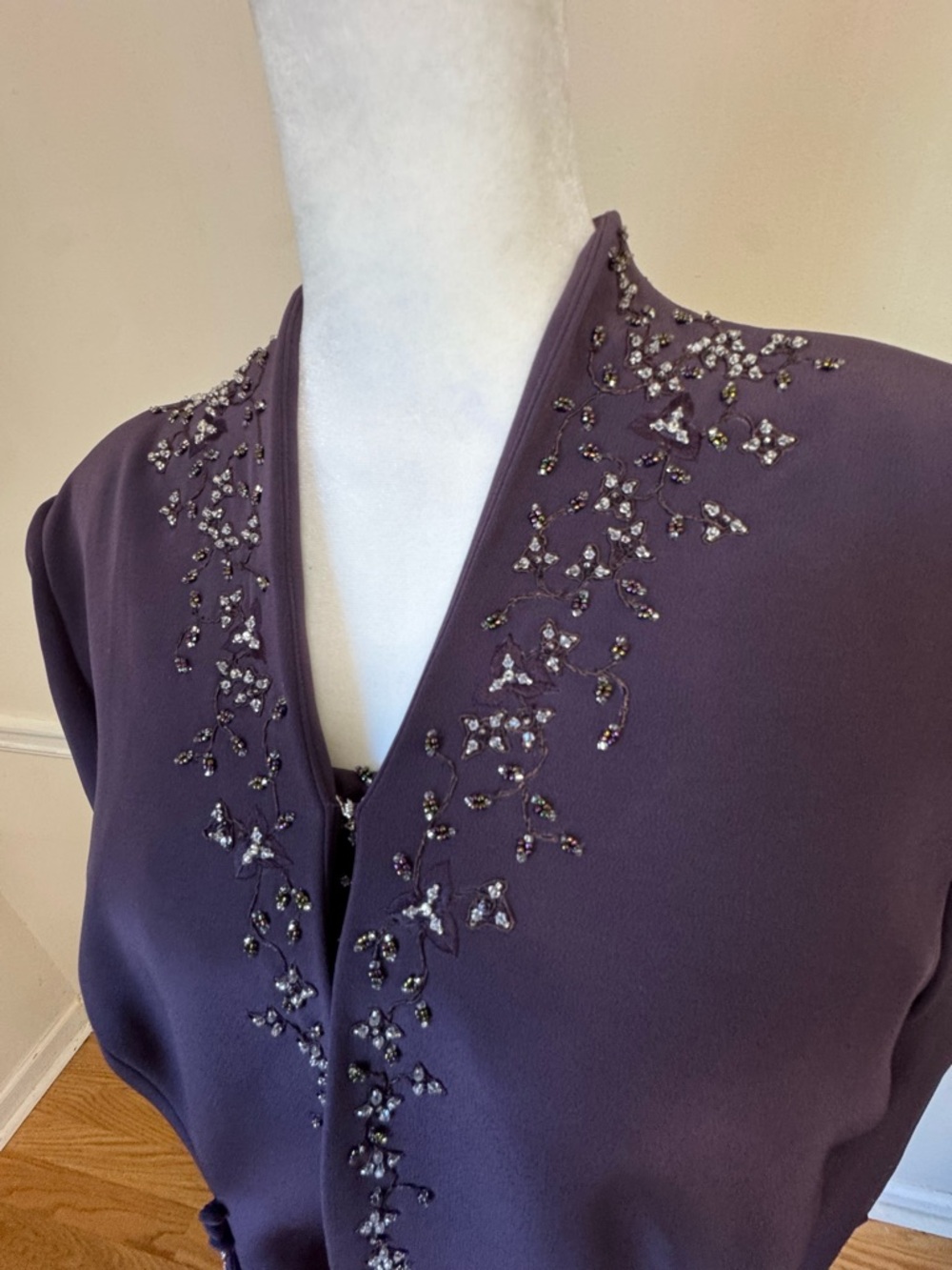 Montage by Mon Cheri Plum Beaded 2PC Formal Dress Mother of Bride - Picture 9 of 12